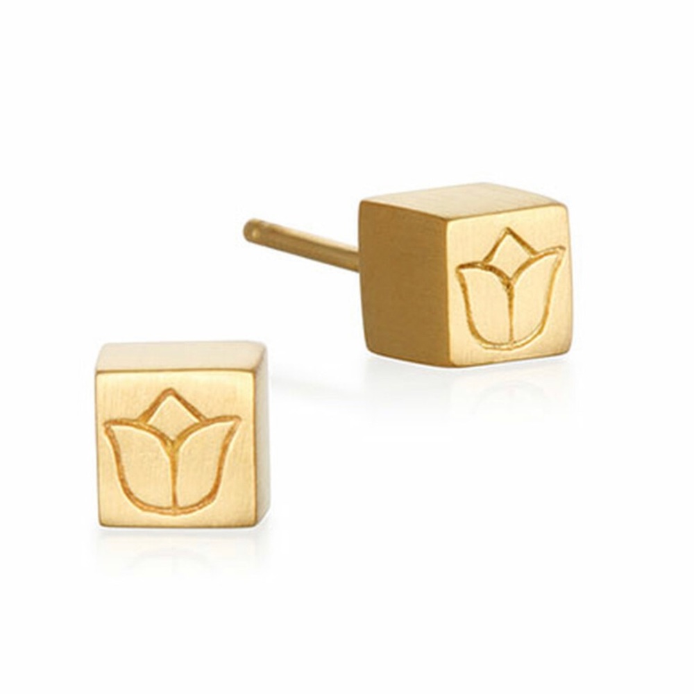 Satya Lotus Flower Cube Earrings-Boutique